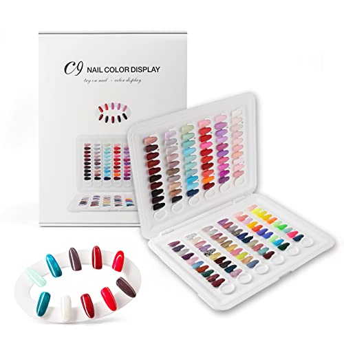 Nagel Farben Display Buch, 120 Nailart Presentations Display Nagelständer, Nagel Farbkarte mit Transparenten Nagelspitzen für Nagellack UV-Gel (C9) von I·B·N G