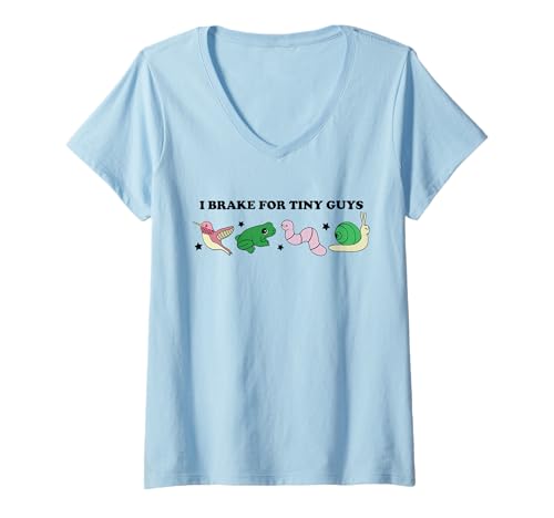 Damen I Brake for Tiny Guys Lover Tierbekleidung T-Shirt mit V-Ausschnitt Damen I Brake for Tiny Guys Lover Tierbekleidung T-Shirt mit V-Ausschnitt von I Brake For Tiny Guys Design Co.