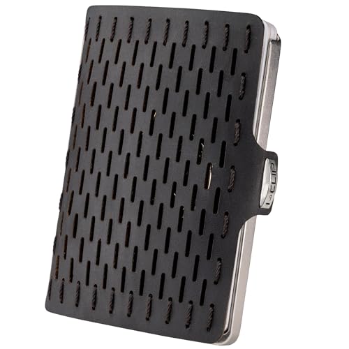 I-CLIP Edelstahl Geldbörse mit Münzfach und austauschbarer Geldklammer - Leder Portemonnaie - Herren - Kreditkartenetui mit Geldklammer - hochwertiger Geldbeutel - Slim Wallet - Satiniert Schwarz von I-CLIP