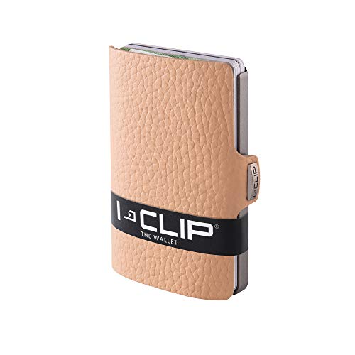 I-CLIP Original Mini Wallet mit Geldklammer - Slim Wallet - Leder Geldbörse - Premium Portemonnaie - Kartenetui - Pure Natur von I-CLIP