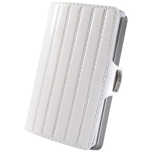 I-CLIP Original Slim Wallet - Leder Geldbörse mit Geldklammer - Mini Wallet für Karten und Geldscheine - Weißes Saddleleder mit silbernem Rahmen von I-CLIP