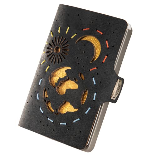 I-CLIP Titan Ultraleichtes High-End Kreditkartenetui Mit Austauschbarer Geldklammer - Langlebiger Kartenhalter - Portemonnaie - Geldbörse - Satiniert Sonne-Mond-Erde von I-CLIP