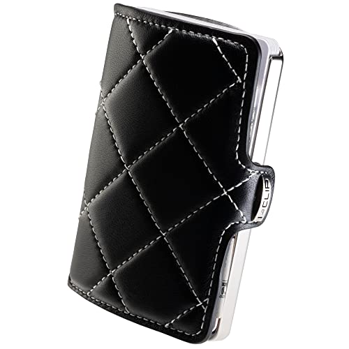 I-CLIP Titan ultraleichtes High End Kreditkartenetui mit austauschbarer Geldklammer - langlebiger Titan-Kartenhalter - Slim Wallet - RS-Sleek Schwarz/Weiß von I-CLIP
