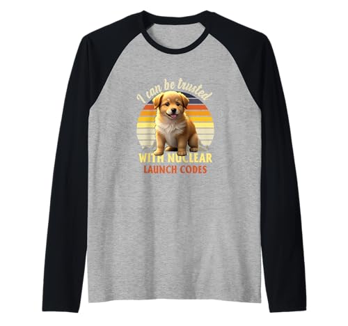 Man kann mir die Nuklearstartcodes anvertrauen Lustiges Hunde-Meme Raglan Man kann mir die Nuklearstartcodes anvertrauen Lustiges Hunde-Meme Raglan von I Can-Be Trusted With Nuclear Launch Codes Dog