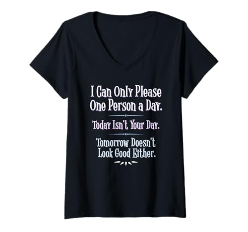 Damen I Can Only Please OnePerson at A Time Lustiger Kundenservice T-Shirt mit V-Ausschnitt Damen I Can Only Please OnePerson at A Time Lustiger Kundenservice T-Shirt mit V-Ausschnitt von I Can Only Please One Person at a Time Shirts