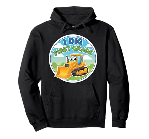 I Dig First Grade Buldozer Crawler Dozer Back to School Boys Pullover Hoodie von I Dig First Grade Dozer Buldozer Crawler Products