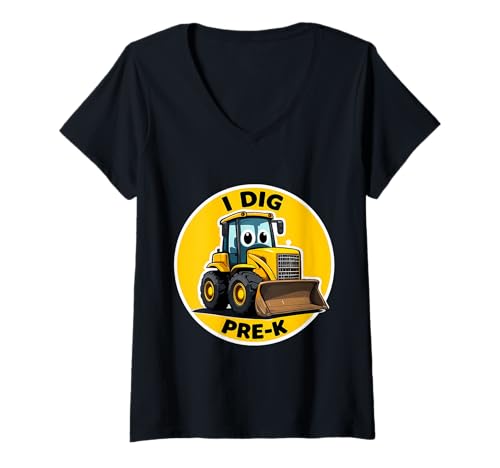 Damen I Dig Pre-K Buldozer Eyes Dozer Crawler Zurück zur Schule Jungen T-Shirt mit V-Ausschnitt Damen I Dig Pre-K Buldozer Eyes Dozer Crawler Zurück zur Schule Jungen T-Shirt mit V-Ausschnitt von I Dig Pre-K Buldozer Eyes Dozer Crawler Products