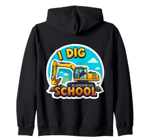I Dig Schulbagger Schwere Baumaschinen Jungen Kapuzenjacke von I Dig School Excavator Boys Products