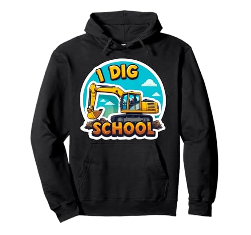 I Dig Schulbagger Schwere Baumaschinen Jungen Pullover Hoodie von I Dig School Excavator Boys Products