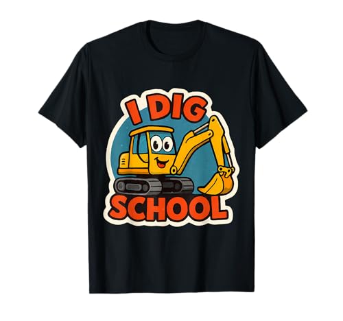I Dig Schulbagger Schwere Baumaschinen Jungen T-Shirt von I Dig School Excavator Boys Products