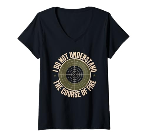 Damen Ich verstehe den Humor von Course of Fire Nicht T-Shirt mit V-Ausschnitt von I Do Not Understand Shooting Humor
