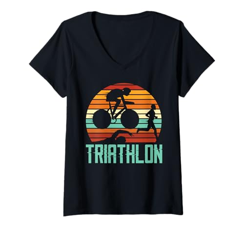 Damen Triathle-Triathle-Triathlon T-Shirt mit V-Ausschnitt von I Don't Do Triathlons I Do A Triathlete Tees