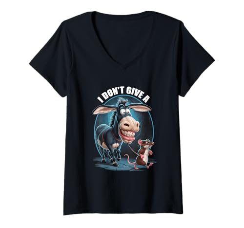 Damen I Don t Give A Donkey Rat Lustiges sarkastisches Meme T-Shirt mit V-Ausschnitt Damen I Don t Give A Donkey Rat Lustiges sarkastisches Meme T-Shirt mit V-Ausschnitt von I Don t Give A Donkey Rat Sarcastic