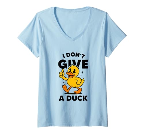 Damen I Don't Give A Duck Lover Lustiger Entenbesitzer Rude Ich Liebe Ente T-Shirt mit V-Ausschnitt Damen I Don't Give A Duck Lover Lustiger Entenbesitzer Rude Ich Liebe Ente T-Shirt mit V-Ausschnitt von I Don't Give A Duck Irony And Sarcasm Yellow Duck