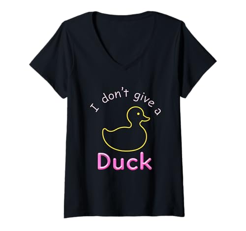 Damen Funny Do I Look Like I Give A Duck I Don't Give A Duck Meme T-Shirt mit V-Ausschnitt Damen Funny Do I Look Like I Give A Duck I Don't Give A Duck Meme T-Shirt mit V-Ausschnitt von I Don’t Give A Duck Tee I Don’t Give A Duck Shirt