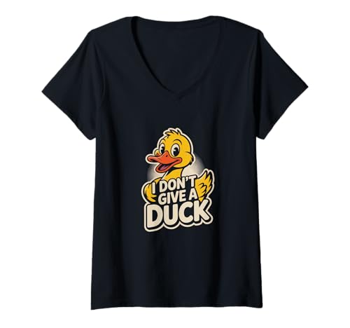 Damen Funny Do I Look Like I Give A Duck I Don't Give A Duck Meme T-Shirt mit V-Ausschnitt Damen Funny Do I Look Like I Give A Duck I Don't Give A Duck Meme T-Shirt mit V-Ausschnitt von I Don’t Give A Duck Tee I Don’t Give A Duck Shirt