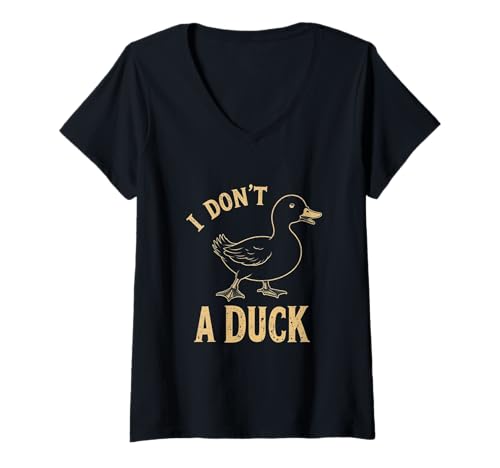 Damen Funny Do I Look Like I Give A Duck I Don't Give A Duck Meme T-Shirt mit V-Ausschnitt Damen Funny Do I Look Like I Give A Duck I Don't Give A Duck Meme T-Shirt mit V-Ausschnitt von I Don’t Give A Duck Tee I Don’t Give A Duck Shirt