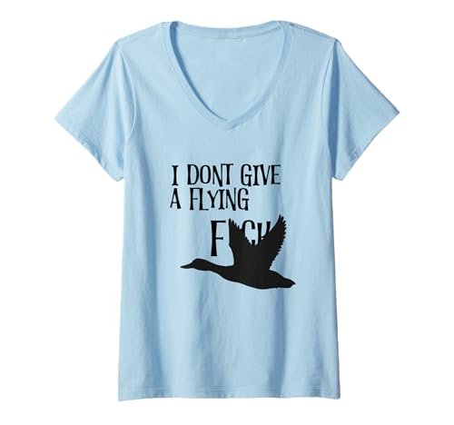 Damen I Don't Give A Flying Duck Funny Sarcastic T-Shirt mit V-Ausschnitt von I Don’t Give A Flying Duck