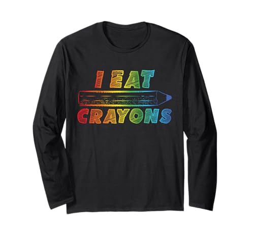 I Eat Crayons Lustige Kinder Malkünstler Langarmshirt I Eat Crayons Lustige Kinder Malkünstler Langarmshirt von I Eat Crayons Fun Art Kids Back to School