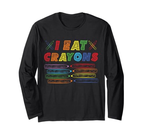 I Eat Crayons Lustige Kinder Malkunst Back to School Langarmshirt I Eat Crayons Lustige Kinder Malkunst Back to School Langarmshirt von I Eat Crayons Funny Kids Creative Art Projects