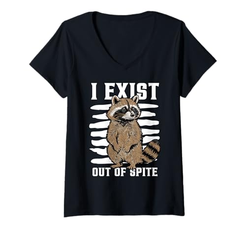 Damen I Exist Out of Spite Sarcastic Introvert Attitude T-Shirt mit V-Ausschnitt von I Exist Out of Spite Funny Anti Social Mood Gift