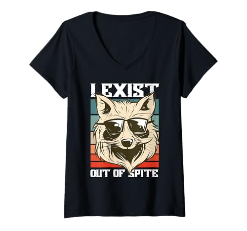 Damen I Exist Out of Spite Sarcastic Introvert Attitude T-Shirt mit V-Ausschnitt von I Exist Out of Spite Funny Anti Social Mood Gift