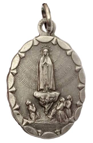 Ovale Medaille Unserer Lieben Frau von Fatima - 100% Made in Italy - Die Medaillen der Schutzheiligen von I G J