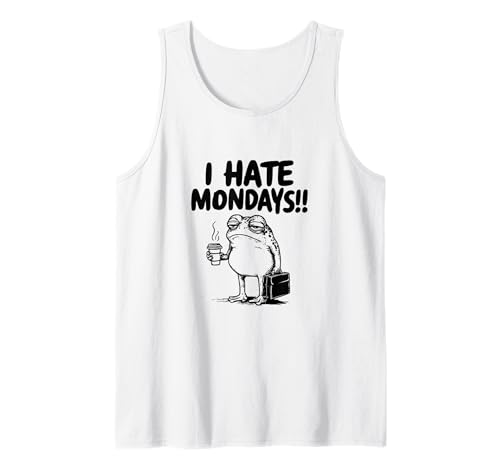 I HATE MONDAYS - Lustiger Frosch mit Aktentasche und Kaffee Tank Top von I HATE MONDAYS FUNNY T-SHIRTS, HOODIES, AND GIFTS