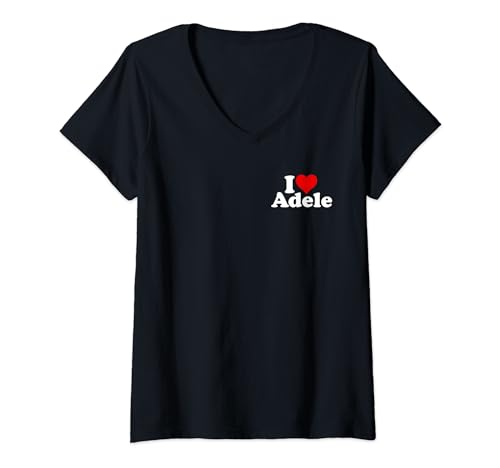 Damen ICH LIEBE HERZ ADELE T-Shirt mit V-Ausschnitt Damen ICH LIEBE HERZ ADELE T-Shirt mit V-Ausschnitt von I HEART LOVE ADELE NAME TEES