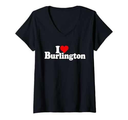 Damen ICH LIEBE HEART BURLINGTON T-Shirt mit V-Ausschnitt Damen ICH LIEBE HEART BURLINGTON T-Shirt mit V-Ausschnitt von I HEART LOVE BURLINGTON