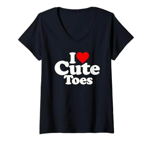 Damen ICH LIEBE PEDIKÜRE MIT SÜSSEN ZEHEN IN HERZFORM T-Shirt mit V-Ausschnitt Damen ICH LIEBE PEDIKÜRE MIT SÜSSEN ZEHEN IN HERZFORM T-Shirt mit V-Ausschnitt von I HEART LOVE CUTE TOES FUN TEES