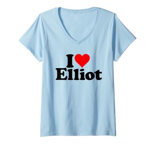 Damen ICH LIEBE HERZ ELLIOT T-Shirt mit V-Ausschnitt Damen ICH LIEBE HERZ ELLIOT T-Shirt mit V-Ausschnitt von I HEART LOVE ELLIOT NAME TEES