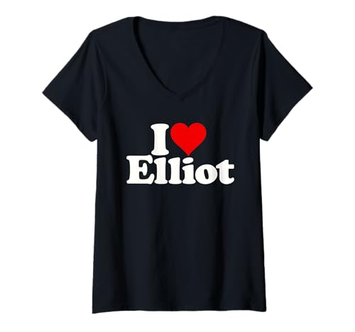 Damen ICH Liebe Herz Elliot T-Shirt mit V-Ausschnitt Damen ICH Liebe Herz Elliot T-Shirt mit V-Ausschnitt von I HEART LOVE ELLIOT NAME TEES