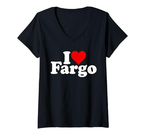 Damen ICH Liebe Heart Fargo North Dakota T-Shirt mit V-Ausschnitt Damen ICH Liebe Heart Fargo North Dakota T-Shirt mit V-Ausschnitt von I HEART LOVE FARGO