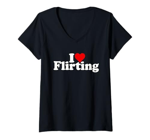 Damen ICH LIEBE HERZFLIRTEN, FLIRTEN T-Shirt mit V-Ausschnitt Damen ICH LIEBE HERZFLIRTEN, FLIRTEN T-Shirt mit V-Ausschnitt von I HEART LOVE FLIRTS
