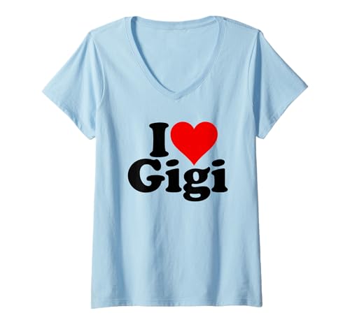 Damen ICH LIEBE HERZ GIGI GEORGINA T-Shirt mit V-Ausschnitt Damen ICH LIEBE HERZ GIGI GEORGINA T-Shirt mit V-Ausschnitt von I HEART LOVE GIGI NAME TEES