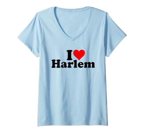 Damen ICH Liebe Herz Harlem T-Shirt mit V-Ausschnitt Damen ICH Liebe Herz Harlem T-Shirt mit V-Ausschnitt von I HEART LOVE HARLEM
