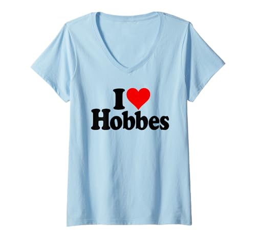 Damen ICH LIEBE HEART HOBBES T-Shirt mit V-Ausschnitt Damen ICH LIEBE HEART HOBBES T-Shirt mit V-Ausschnitt von I HEART LOVE HOBBES NAME TEES