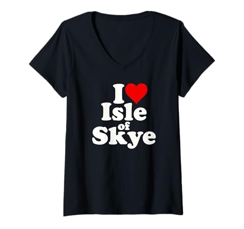 Damen ICH LIEBE HEART ISLE OF SKYE, SCHOTTLAND T-Shirt mit V-Ausschnitt Damen ICH LIEBE HEART ISLE OF SKYE, SCHOTTLAND T-Shirt mit V-Ausschnitt von I HEART LOVE ISLE OF SKYE