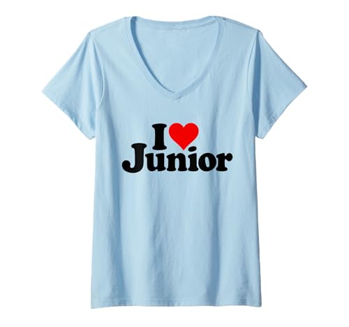 Damen ICH LIEBE HEART JUNIOR JR. T-Shirt mit V-Ausschnitt Damen ICH LIEBE HEART JUNIOR JR. T-Shirt mit V-Ausschnitt von I HEART LOVE JUNIOR TEES