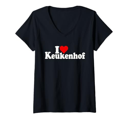 Damen I LOVE HEART KEUKENHOF PARK GARDEN LISSE NIEDERLANDE T-Shirt mit V-Ausschnitt Damen I LOVE HEART KEUKENHOF PARK GARDEN LISSE NIEDERLANDE T-Shirt mit V-Ausschnitt von I HEART LOVE KEUKENHOF