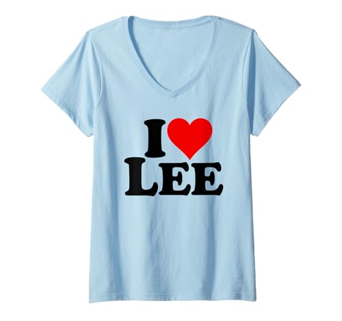 Damen ICH LIEBE HERZ LEE LEIGH T-Shirt mit V-Ausschnitt Damen ICH LIEBE HERZ LEE LEIGH T-Shirt mit V-Ausschnitt von I HEART LOVE LEE NAME TEES