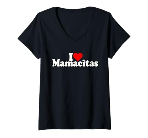 Damen ICH LIEBE HEART MAMACITAS T-Shirt mit V-Ausschnitt Damen ICH LIEBE HEART MAMACITAS T-Shirt mit V-Ausschnitt von I HEART LOVE MAMACITAS