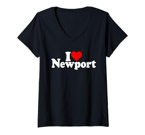 Damen ICH Liebe Herz Newport Rhode Island NEUENGLAND T-Shirt mit V-Ausschnitt Damen ICH Liebe Herz Newport Rhode Island NEUENGLAND T-Shirt mit V-Ausschnitt von I HEART LOVE NEWPORT