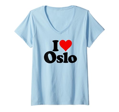 Damen ICH Liebe Herz Oslo NORWEGEN T-Shirt mit V-Ausschnitt Damen ICH Liebe Herz Oslo NORWEGEN T-Shirt mit V-Ausschnitt von I HEART LOVE OSLO NORWAY TEES