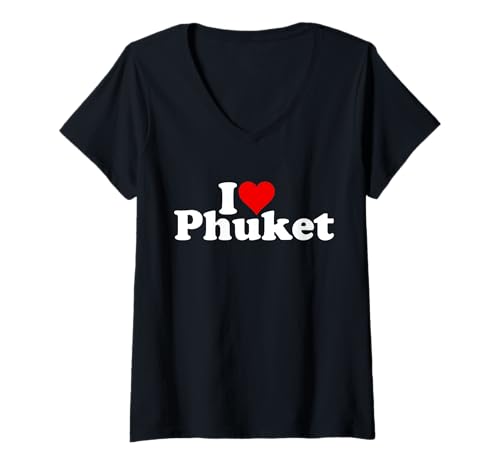 Damen ICH LIEBE HERZ PHUKET THAILAND T-Shirt mit V-Ausschnitt Damen ICH LIEBE HERZ PHUKET THAILAND T-Shirt mit V-Ausschnitt von I HEART LOVE PHUKET THAILAND