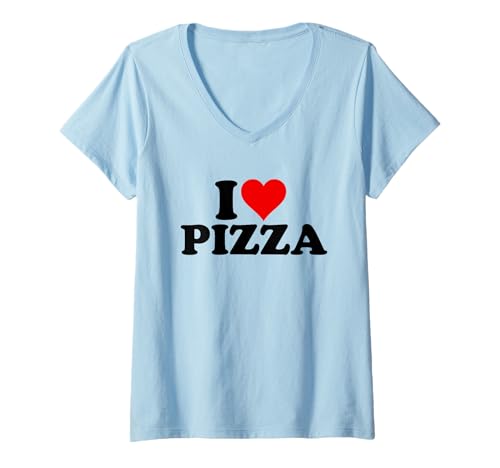 Damen ICH Liebe HERZPIZZA T-Shirt mit V-Ausschnitt Damen ICH Liebe HERZPIZZA T-Shirt mit V-Ausschnitt von I HEART LOVE PIZZA