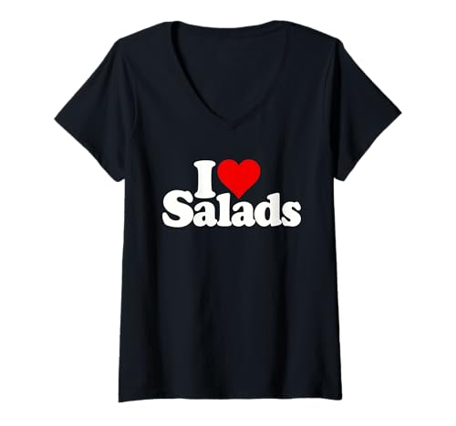 Damen ICH Liebe HERZSALAT T-Shirt mit V-Ausschnitt Damen ICH Liebe HERZSALAT T-Shirt mit V-Ausschnitt von I HEART LOVE SALAD TEES
