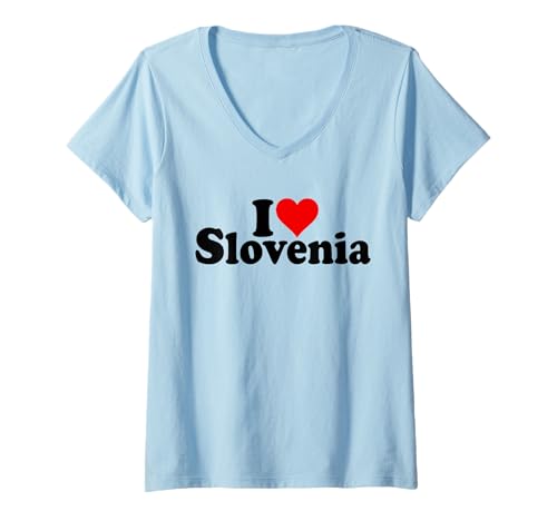 Damen I Love Heart SLOWENIEN SLOWENISCHE Kultur T-Shirt mit V-Ausschnitt Damen I Love Heart SLOWENIEN SLOWENISCHE Kultur T-Shirt mit V-Ausschnitt von I HEART LOVE SLOVENIA