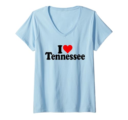 Damen ICH LIEBE HEART TENNESSEE TN T-Shirt mit V-Ausschnitt Damen ICH LIEBE HEART TENNESSEE TN T-Shirt mit V-Ausschnitt von I HEART LOVE TENNESSEE TEES